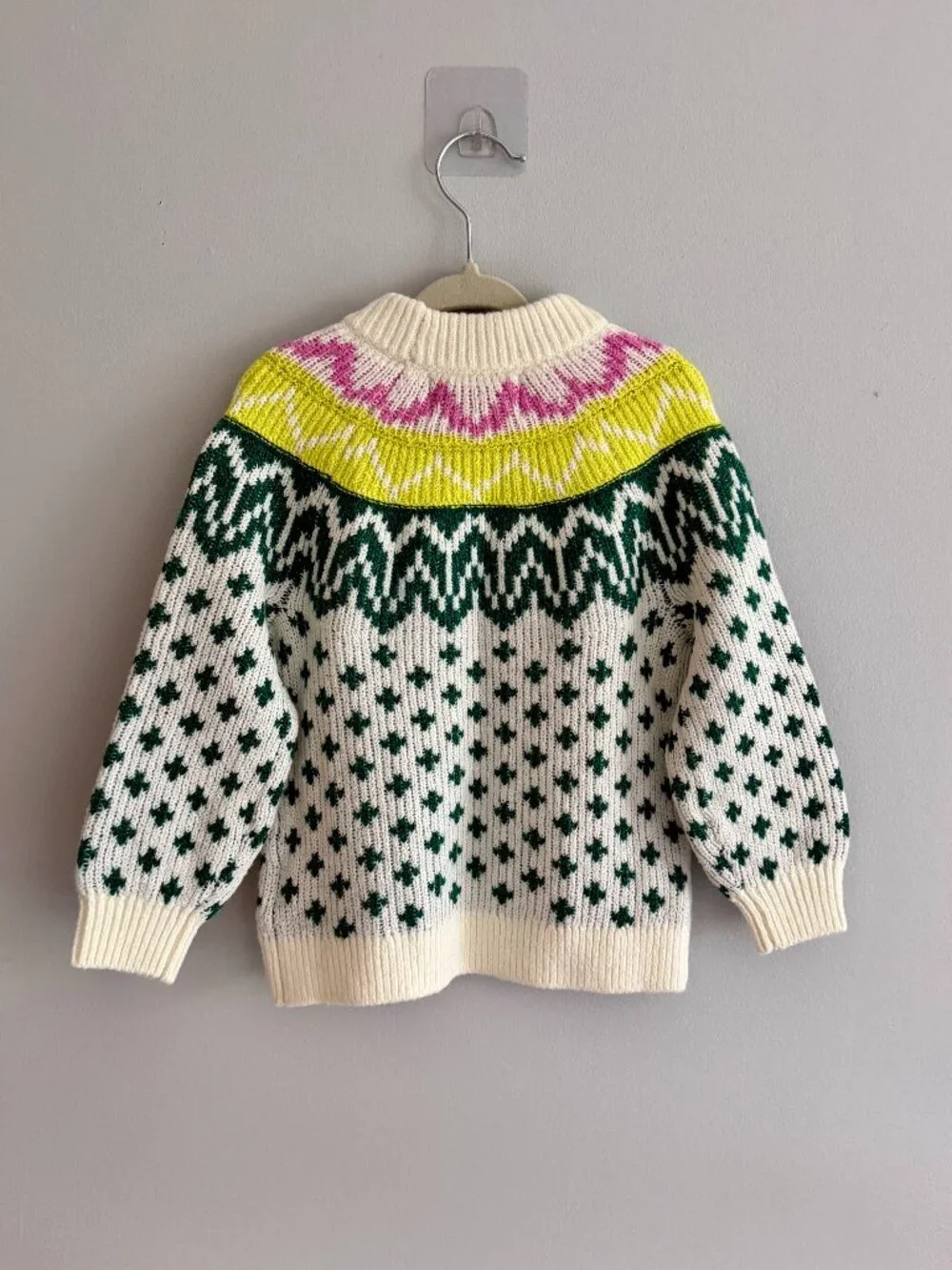 NWT Old Navy Fair Isle Knit Sweater Toddler Girls 3T Multicolor Winter